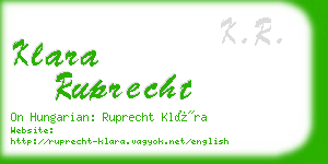 klara ruprecht business card